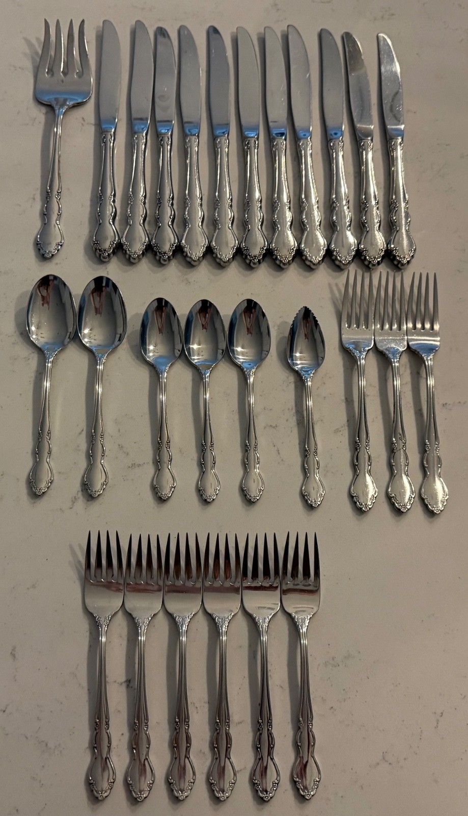 27 PC ONEIDA DOVER  Stainless Steel Flatware Mixed Lot