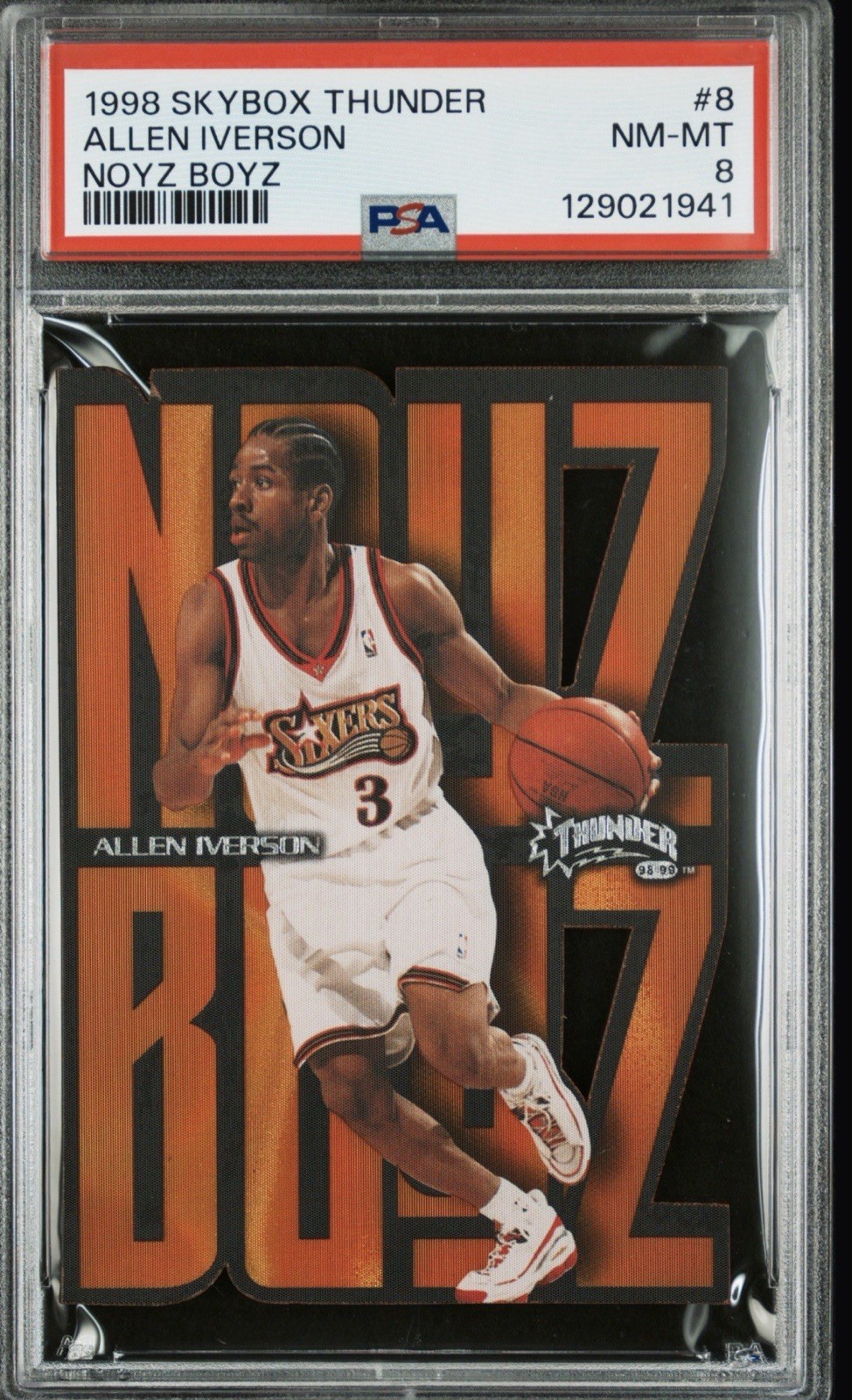 SkyBox 1998-99 Thunder Allen Iverson Noyz Boyz #8 76ers NBA PSA 8