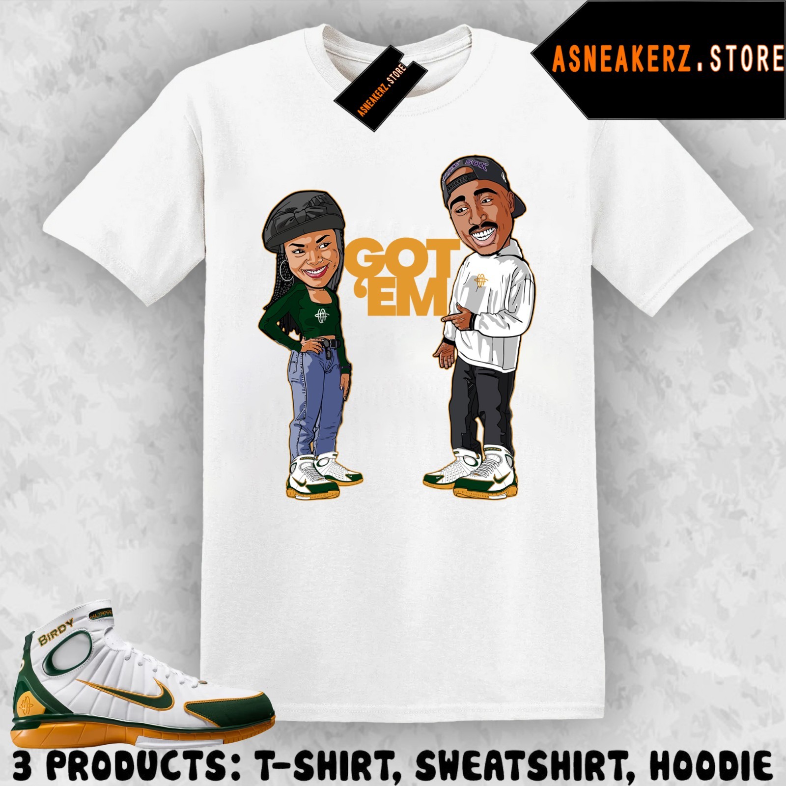 Shirt Matching Zoom Huarache 2K4 Sue Bird Match Sneaker Poetic Justice T-Shirt