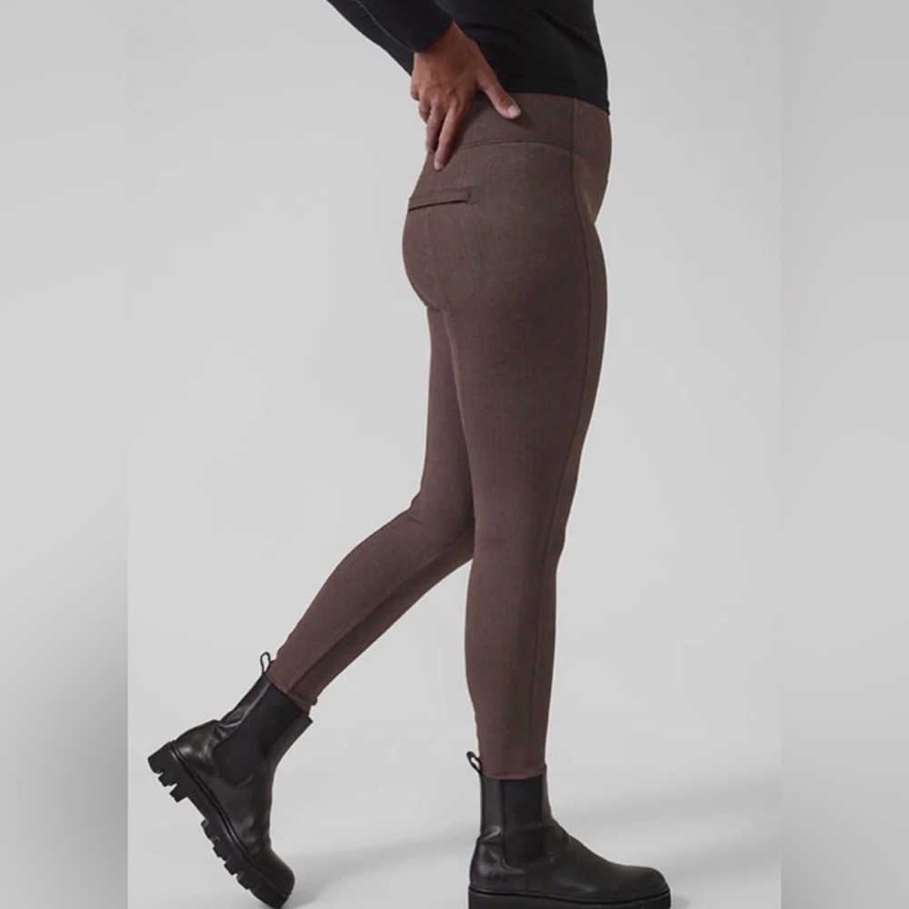 Athleta Delancey Herringbone Tight Legging Brown Chevron Small B041