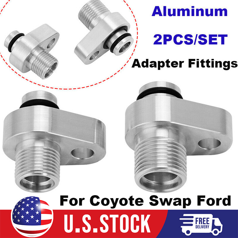 For Coyote Swap Ford 2007-2017 AC Compressor Adapter Fittings Aluminum 2PCS/SET For Coyote Swap Ford 2007-2017 AC Compressor Adapter Fittings Aluminum 2PCS/SET