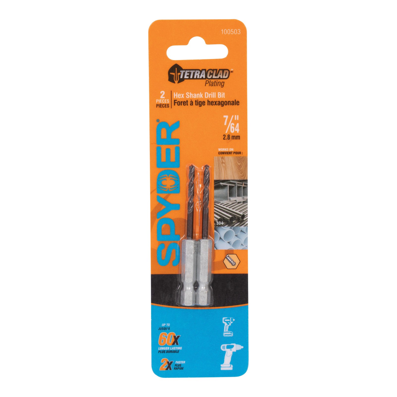 Spyder 7/64-Inch Hex Shank Drill Bit (2-Pack) 100503