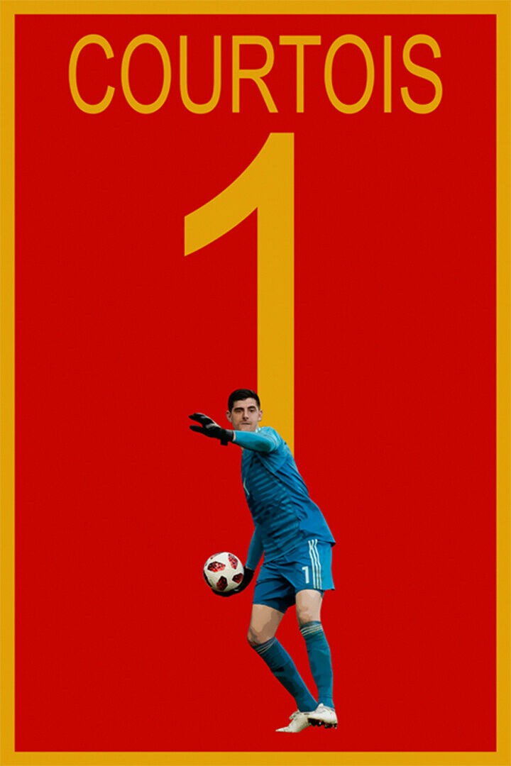 361665 Euro Soccer 2020 Football Belgium #1 Thibaut COURTOIS Art Poster
