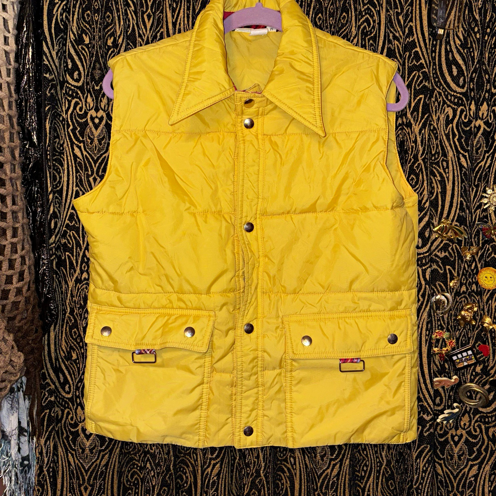 Vintage 80s JCPenney Yellow Puffer Ski Vest Women’s Medium