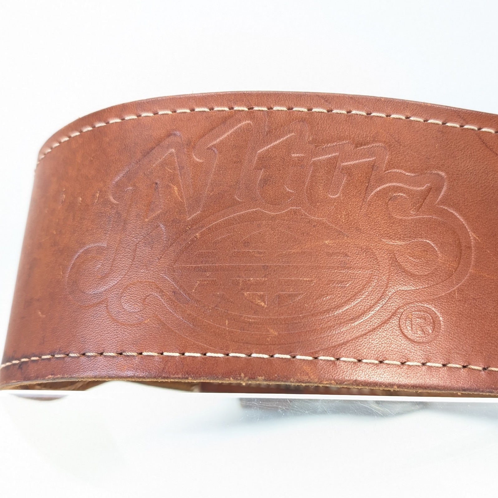 Vintage Altus Heavy Leather Weightlifting Belt Medium 28-34 Double Prong USA