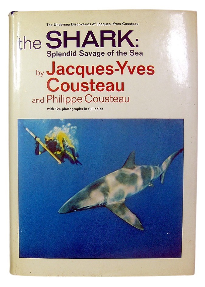 1970 SHARKS Signed JACQUES COUSTEAU & PHILIPPE COUSTEAU Ocean JAWS SHARK WEEK
