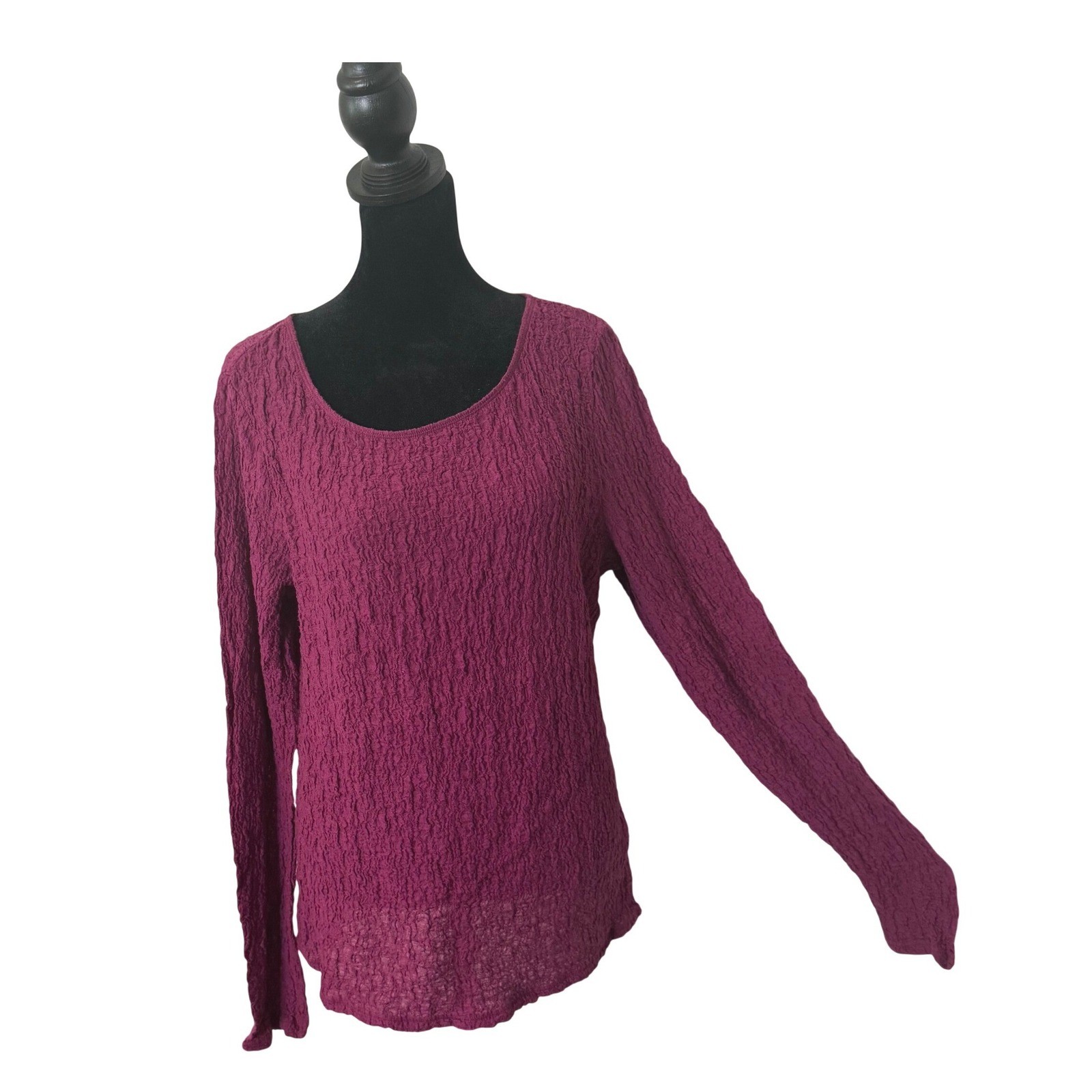 J Jill Stretch Textured Crinkle Top Size L Lagenlook Minimalist Travel Layering J Jill Stretch Textured Crinkle Top Size L Lagenlook Minimalist Travel Layering