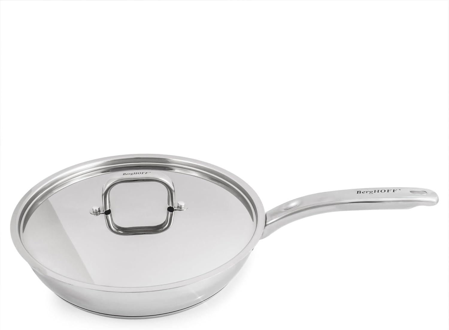 Berghoff Belly Shape 18/10 Stainless Steel 10.5 inches Deep Skillet Silver 