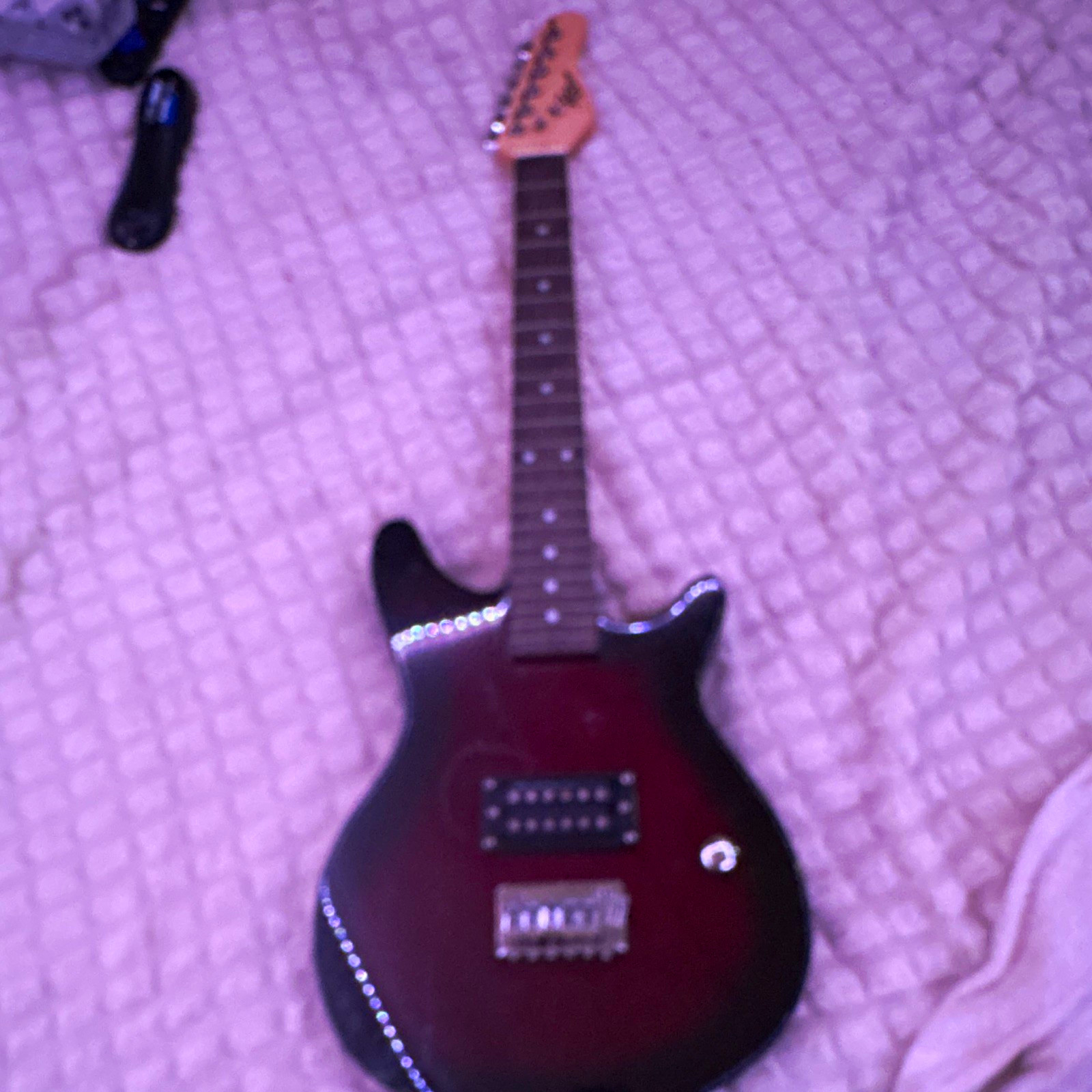 First Act 6-String Solid Body Electric Guitar Black Dual Humbuckers Tremolo