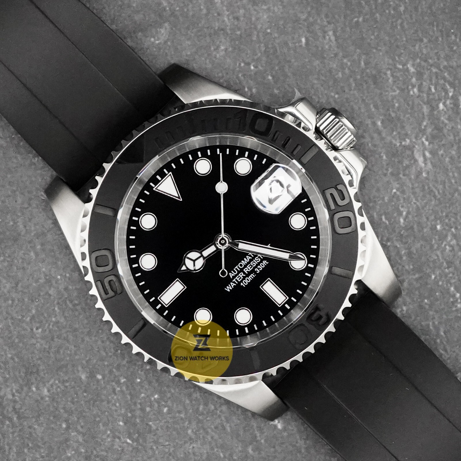 Custom Made 40mm Black Custom Strap YM Style Watch NH35 Movement