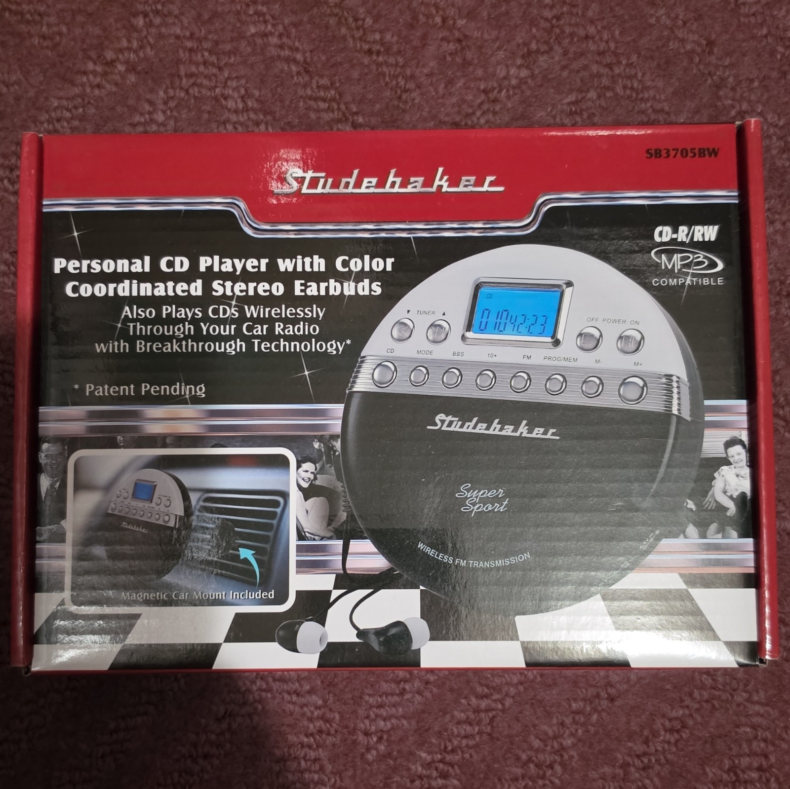 New In Box Studebaker Personal CD Player Limited Edition Walkman AntiSkipCD-R/RW New In Box Studebaker Personal CD Player Limited Edition Walkman AntiSkipCD-R/RW