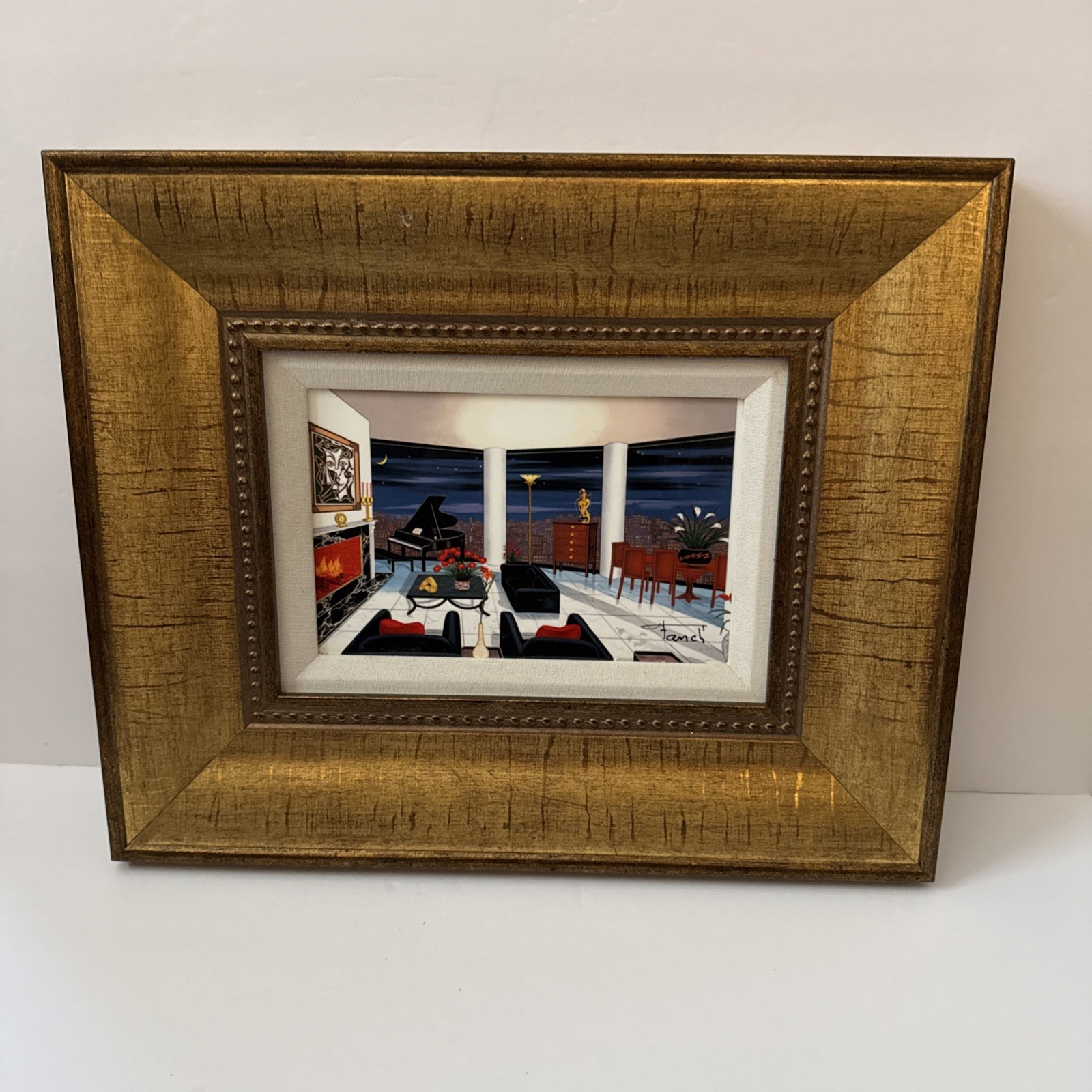 Fanch : francois ledan: Interior with Picasso 6” 9”  Wooden Frame 17\