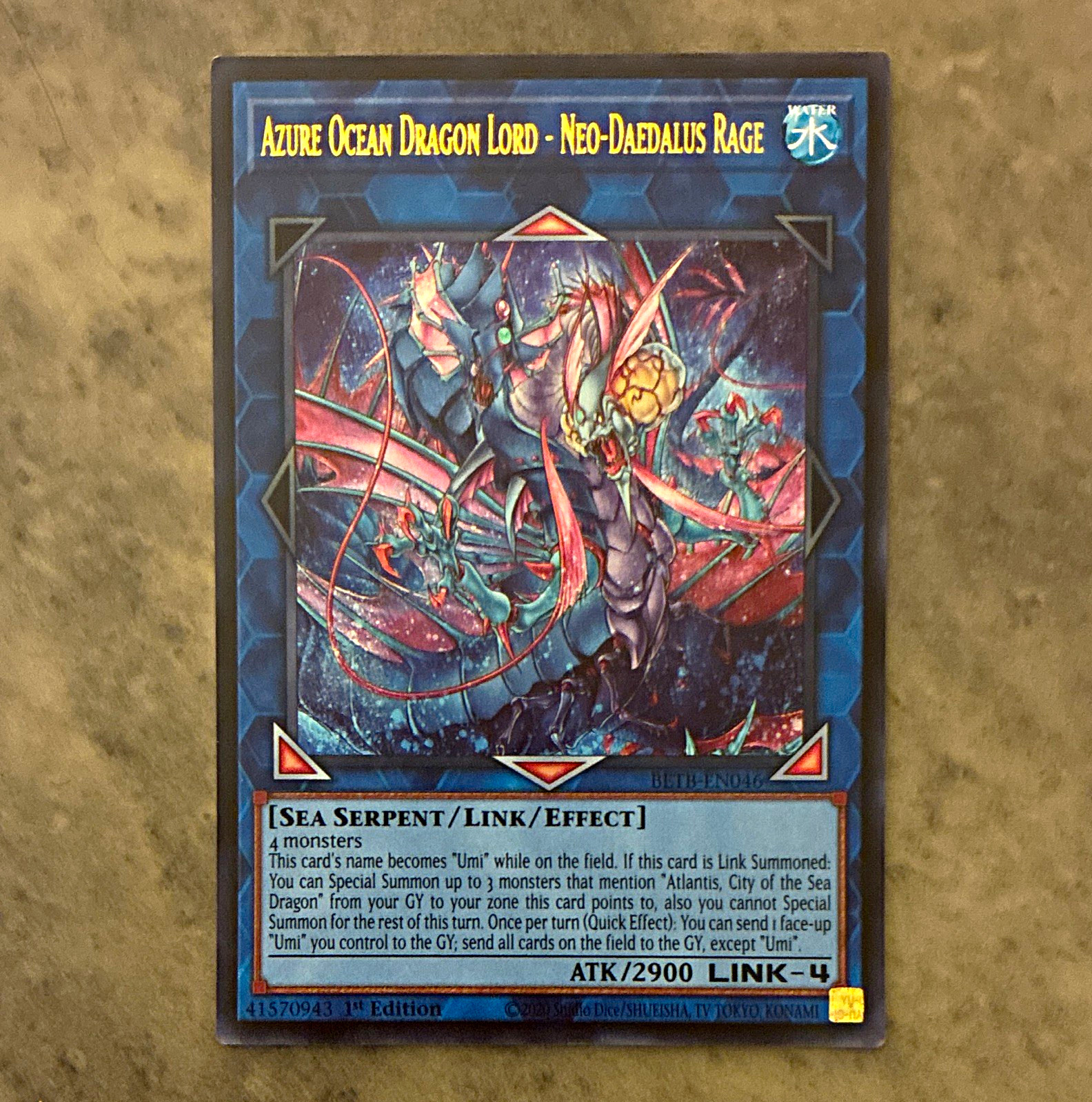 Yugioh TCG - Azure Ocean Dragon Lord - Neo-Daedalus Rage- Ultra Rare BETB-EN046 Yugioh TCG - Azure Ocean Dragon Lord - Neo-Daedalus Rage- Ultra Rare BETB-EN046