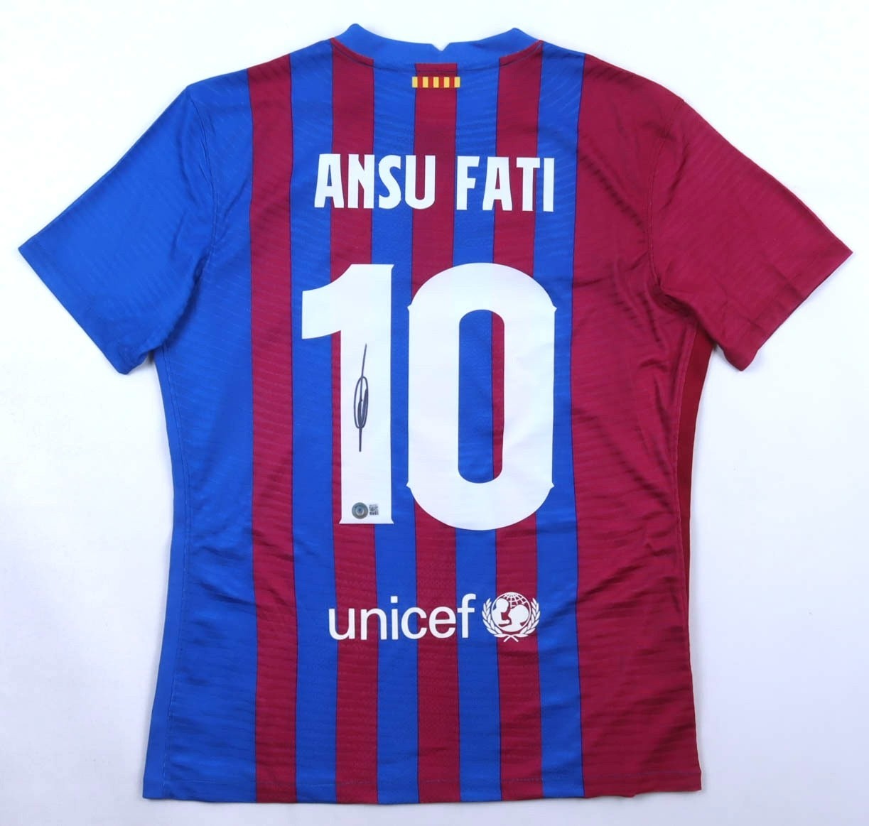 Ansu Fati Signed Barcelona Nike Jersey / Beckett / 2022 World Cup Team / Spain