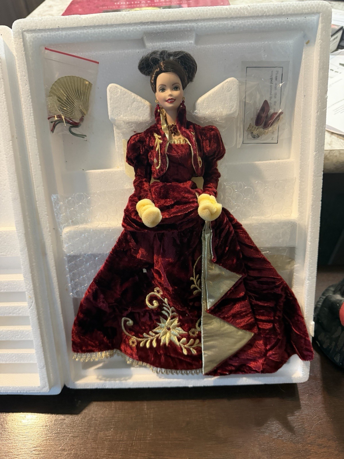 1997 Holiday Ball Barbie Porcelain Doll Mattel 18326 LE #27771 Box Accessories