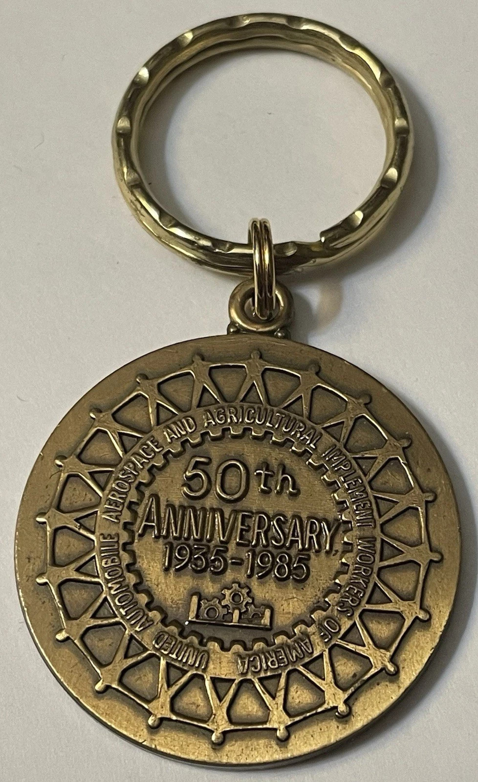 Vintage Keychain Local UAW 72 Union Kenosha Wisconsin 50th Anniversary 1935-1985