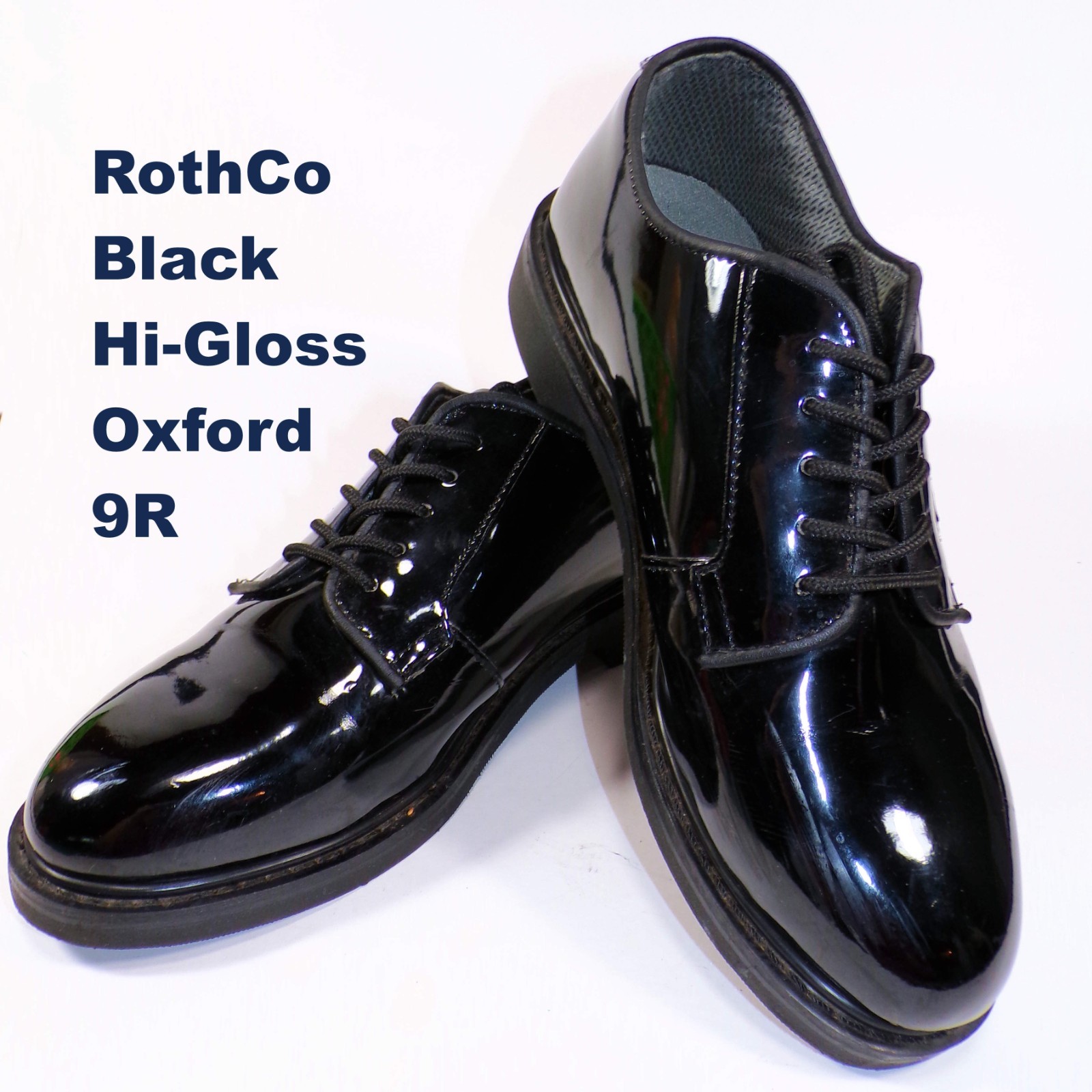 Rothco Military Black Hi-Gloss Oxford 9R Patent Shine Formal Uniform Dress Shoe Rothco Military Black Hi-Gloss Oxford 9R Patent Shine Formal Uniform Dress Shoe