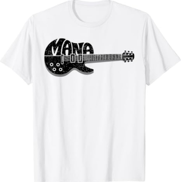Mana Guitar Heartbeat Music Guitarist Retro Vintage  T-Shirt