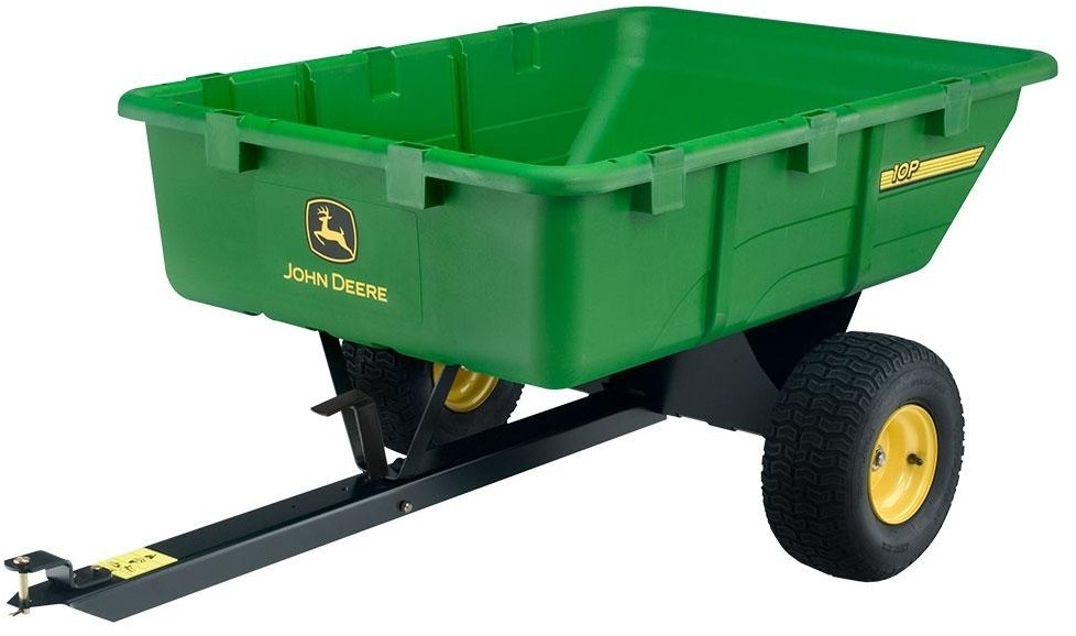 John Deere 650lb 10 cu. ft. Tow Behind Poly Utility Cart Haul Mulch Hitch Pin