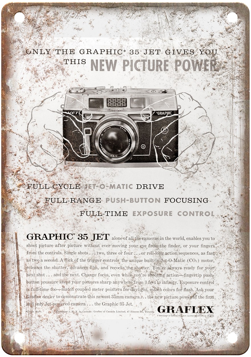 1961 Graflex Vintage Film Camera Advertisement Retro Look Metal Sign C1092