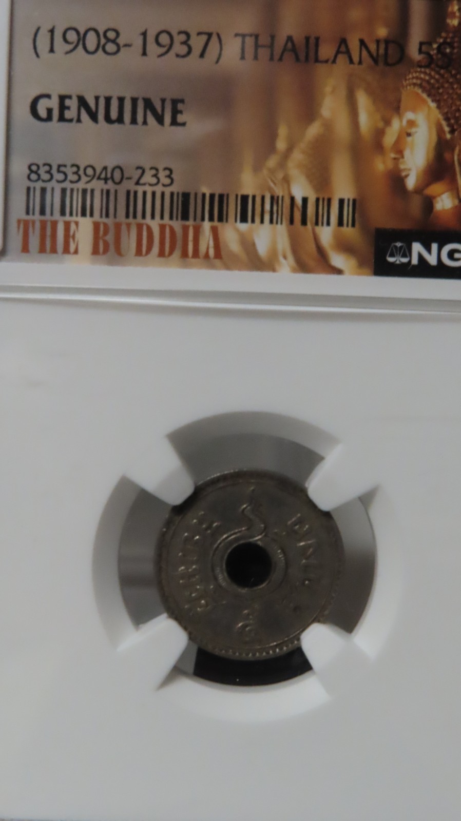(1908-1937) Thailand 5 Satang NGC Genuine The Buddha label (1908-1937) Thailand 5 Satang NGC Genuine The Buddha label