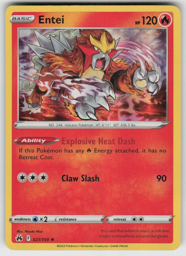 Entei 021/159 Holo Rare Crown Zenith Entei 021/159 Holo Rare Crown Zenith