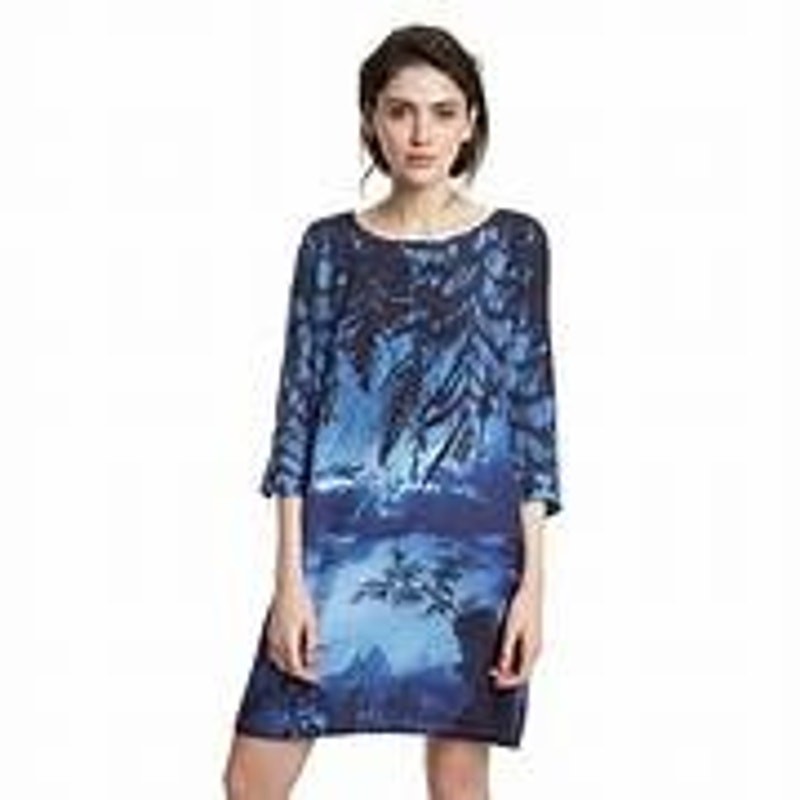 DESIGUAL NWT $159 Bruna Scenic Blue Dress Size 36 (US 2)