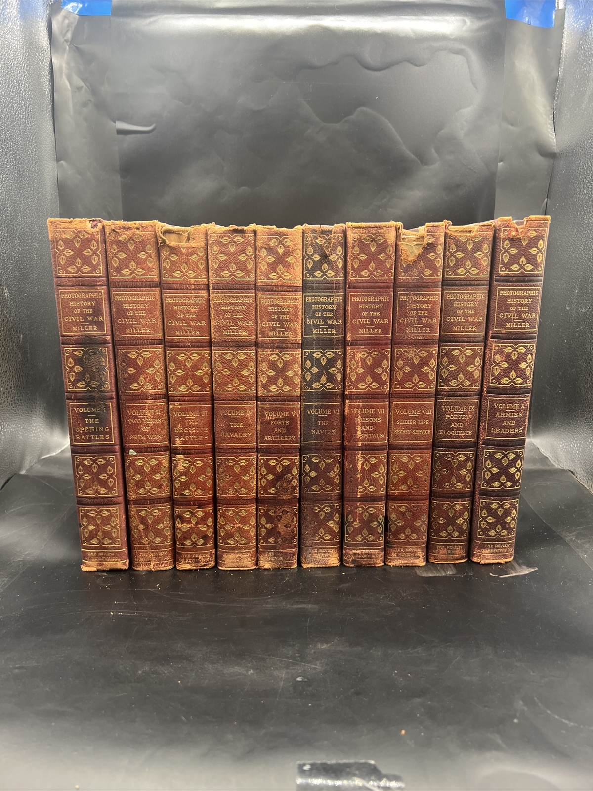 1912, 10 VOL SET, THE PHOTOGRAPHIC HISTORY OF THE CIVIL WAR, LEATHER, MILITARY 1912, 10 VOL SET, THE PHOTOGRAPHIC HISTORY OF THE CIVIL WAR, LEATHER, MILITARY