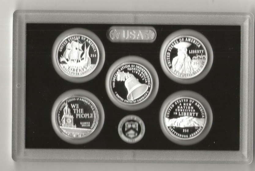 2026 s 5-piece .999 silver semiquincentennial quarter proof set No box or COA