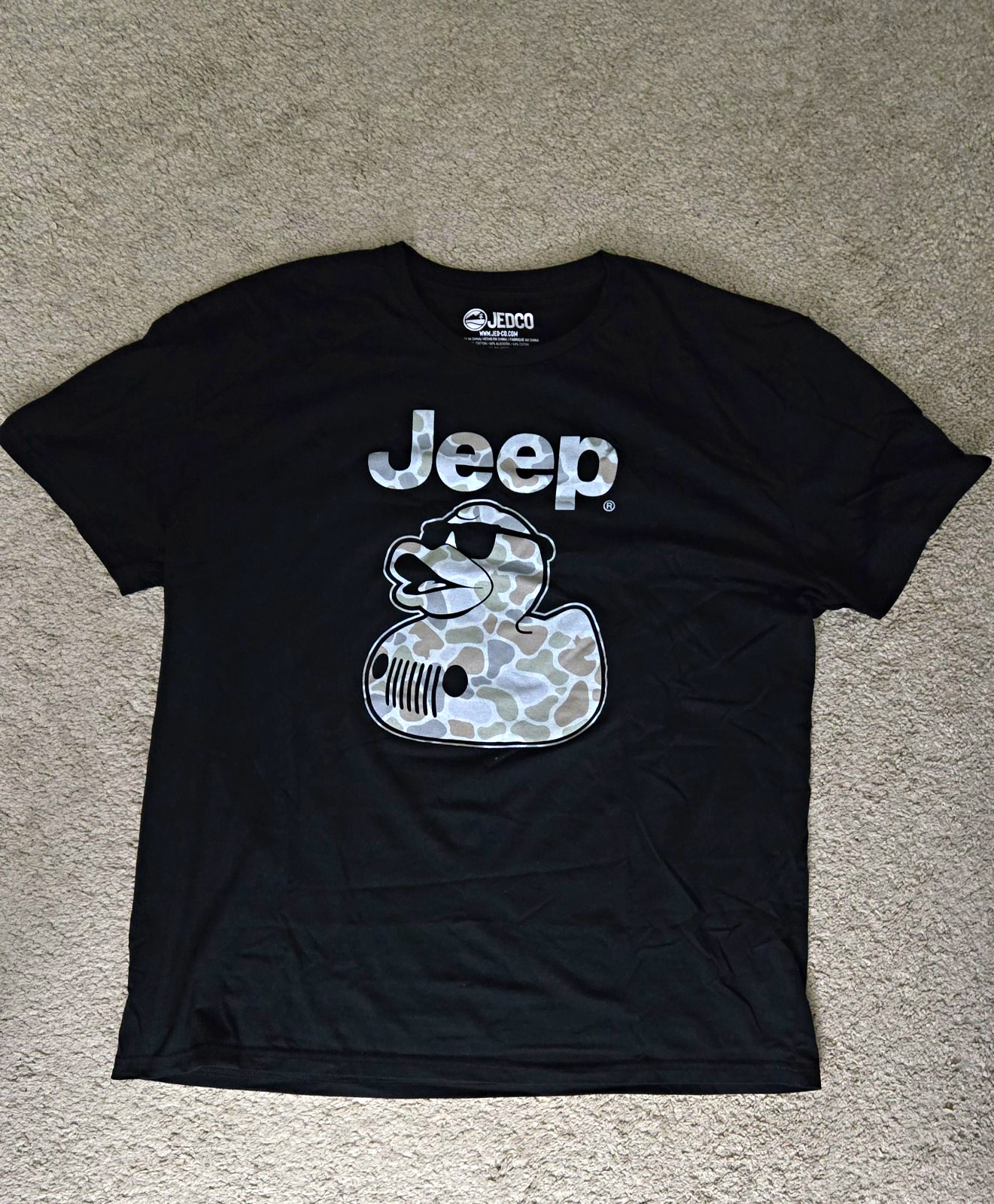 JEDCO Jeep Graphic Logo Tee Black Cotton Poly Crew Neck Short Sleeve Men\'s 2XL