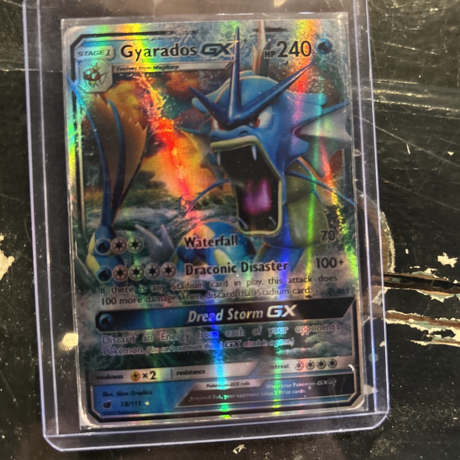Pokémon TCG Gyarados GX 18/111 Dread Storm Ultra Rare Card Pokémon TCG Gyarados GX 18/111 Dread Storm Ultra Rare Card