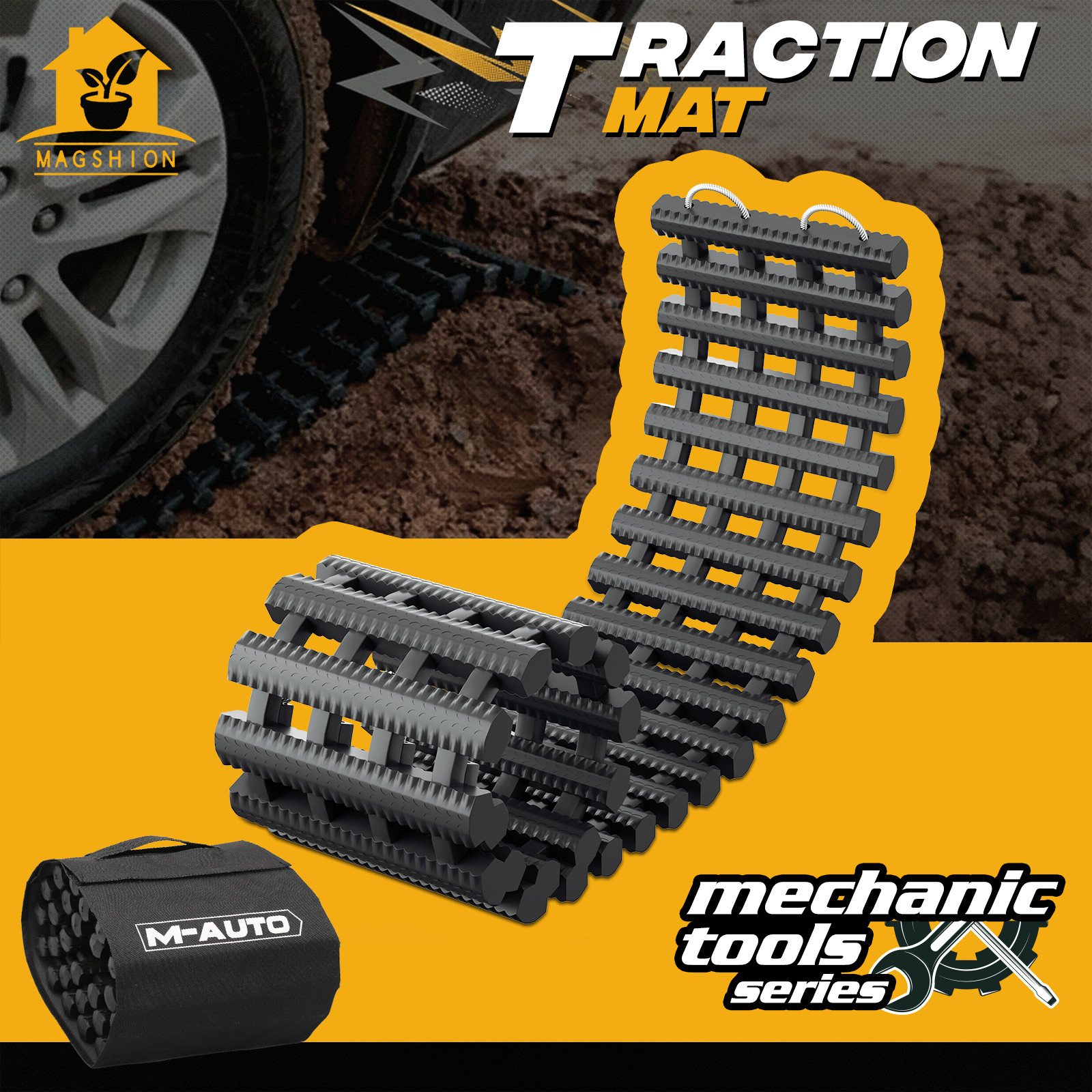 Portable Traction Mat Vehicle Auto Turck Snow Mud Sand Emergency Recovery Track