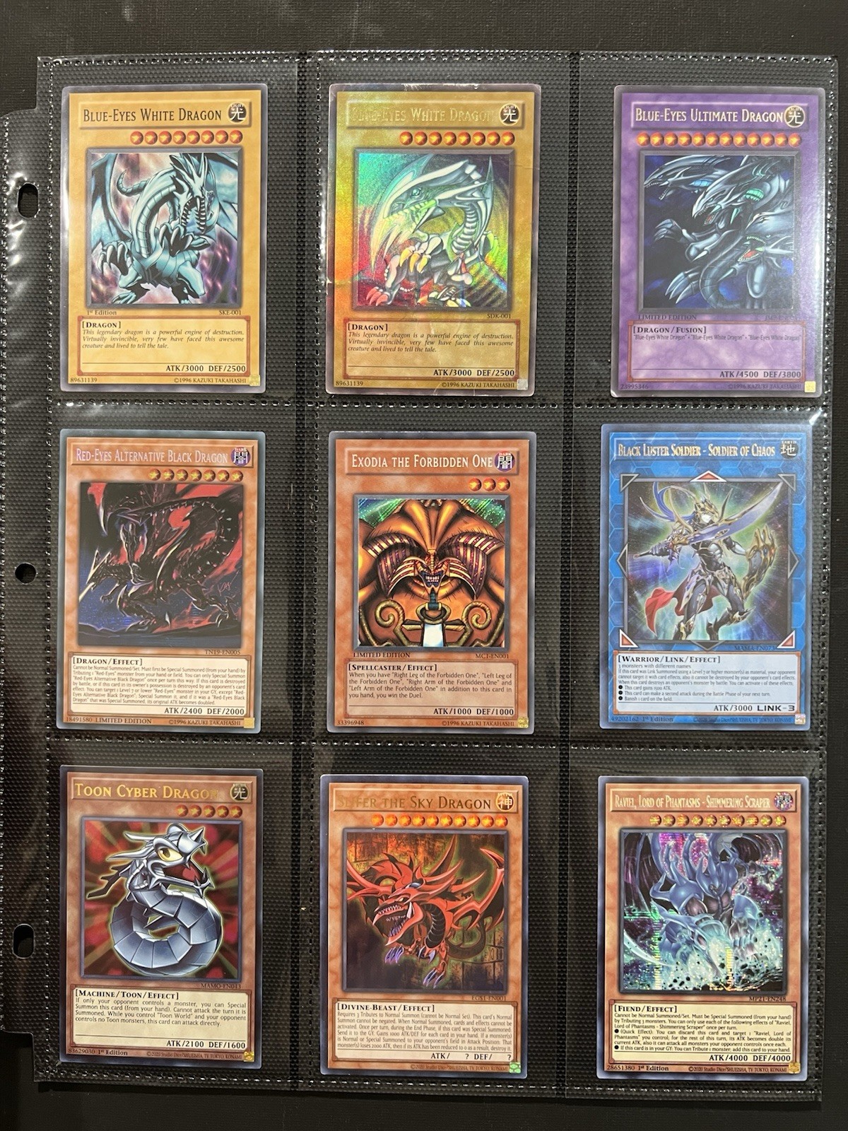 YuGiOh Vintage & Modern Binder Blue Eyes Dark Magician Exodia Red Eyes Holo Lot