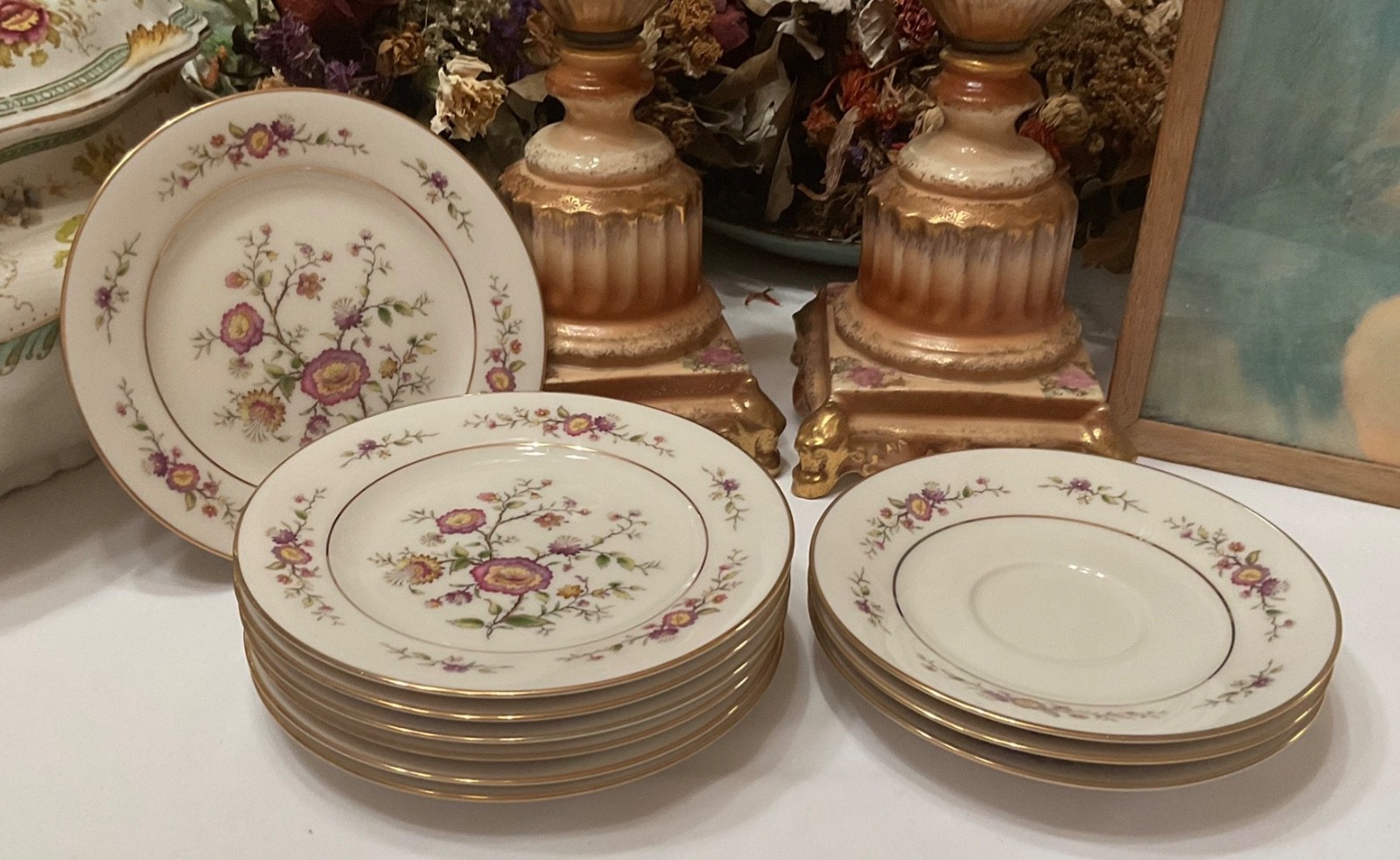 Noritake Ivory China Asian Song 7151 ( 7 Bread Plates 3 Saucers )  10 Pc Japan