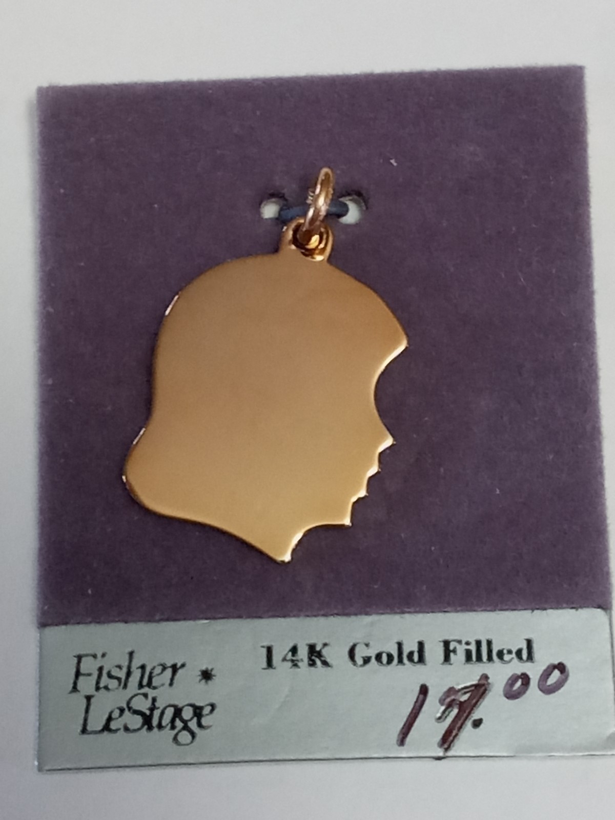 Fisher LeStage 14K GF Girl Head or Elco 12K Boy Charm Pendant CHOOSE 1 or MORE