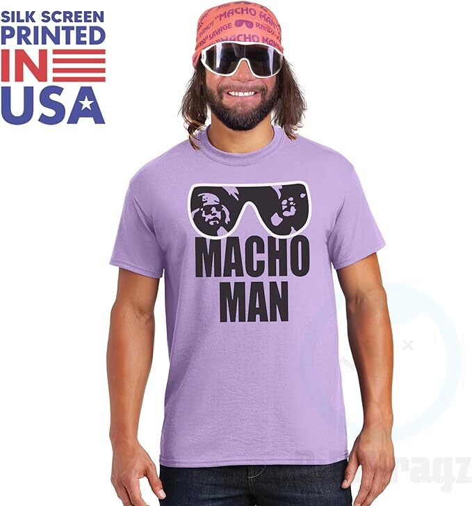 Macho Man WWE VINTAGE style Randy Savage Purple T-shirt Tee
