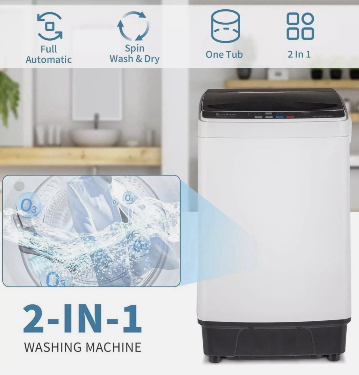 ZOKOP XQB40-418-B Full Automatic Washing Machine- 17.6lbs Capacity Open Box