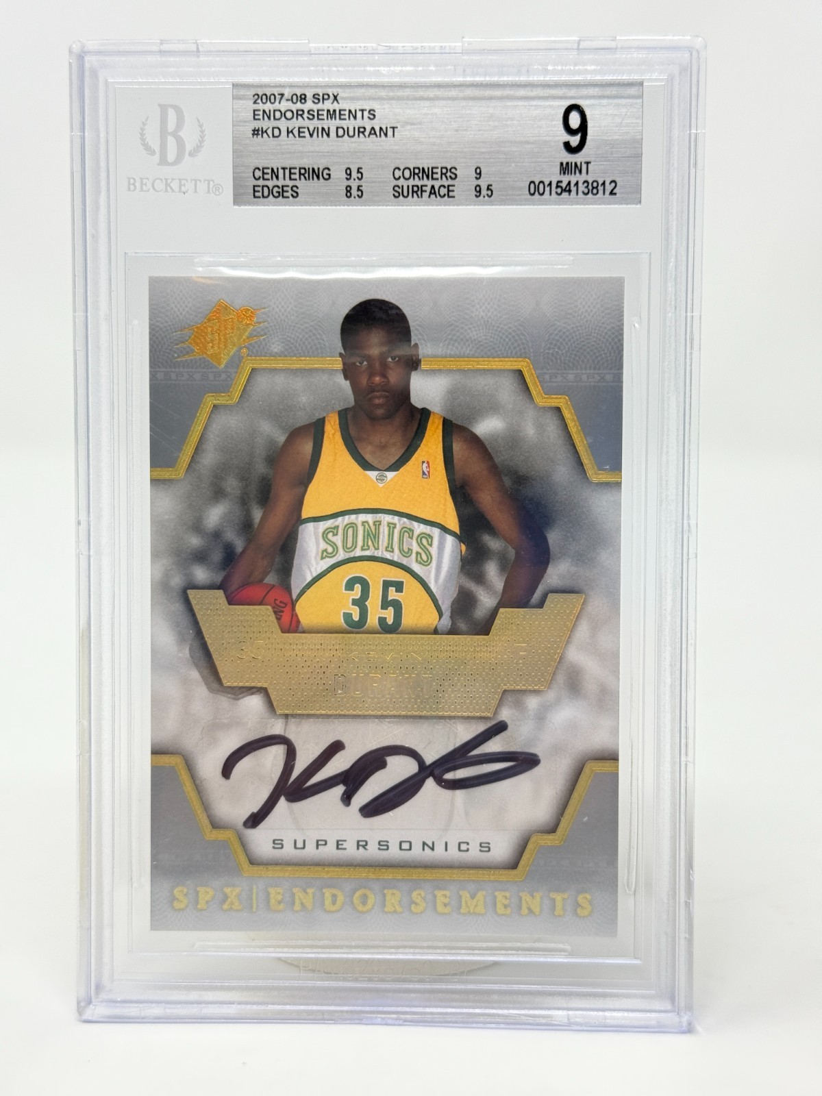 2007-08 UD SPx Endorsements Kevin Durant Sonics  Rookie BGS 9