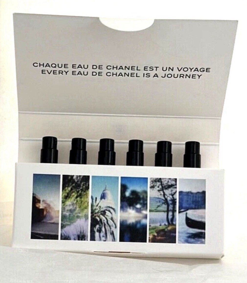 Set of 6 Chanel Les Eaux De Chanel EDT Vials 1.5ml ea. including PARIS-PARIS Set of 6 Chanel Les Eaux De Chanel EDT Vials 1.5ml ea. including PARIS-PARIS