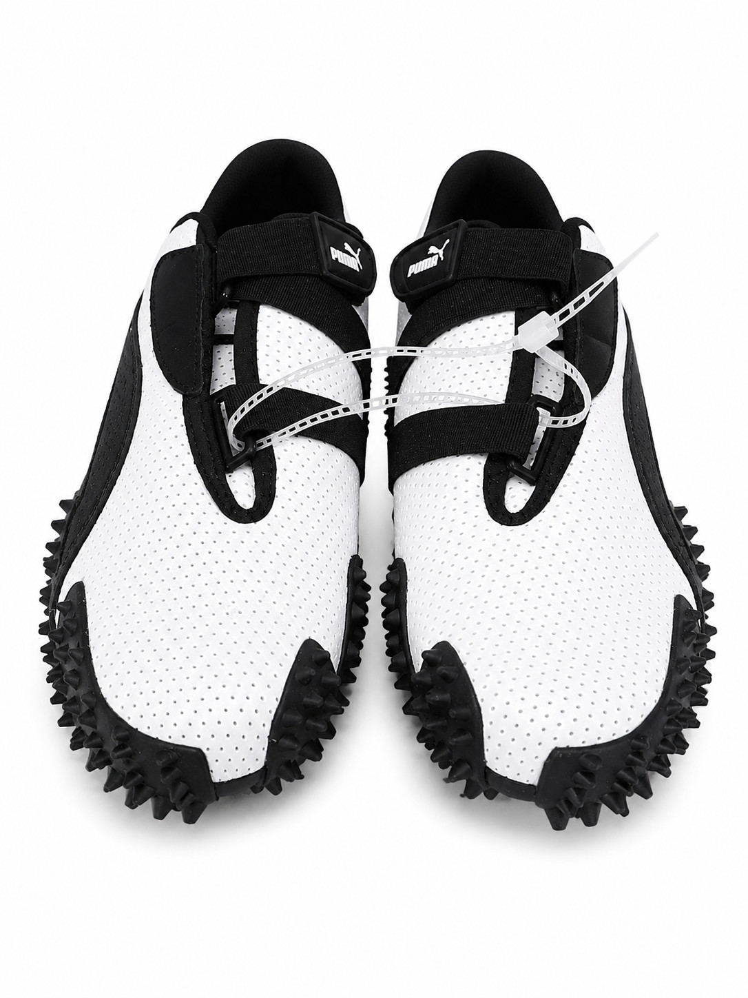 Puma Mostro Perforated Sole Sneaker Unisex Size 9 White Black Leather Spike NWOB