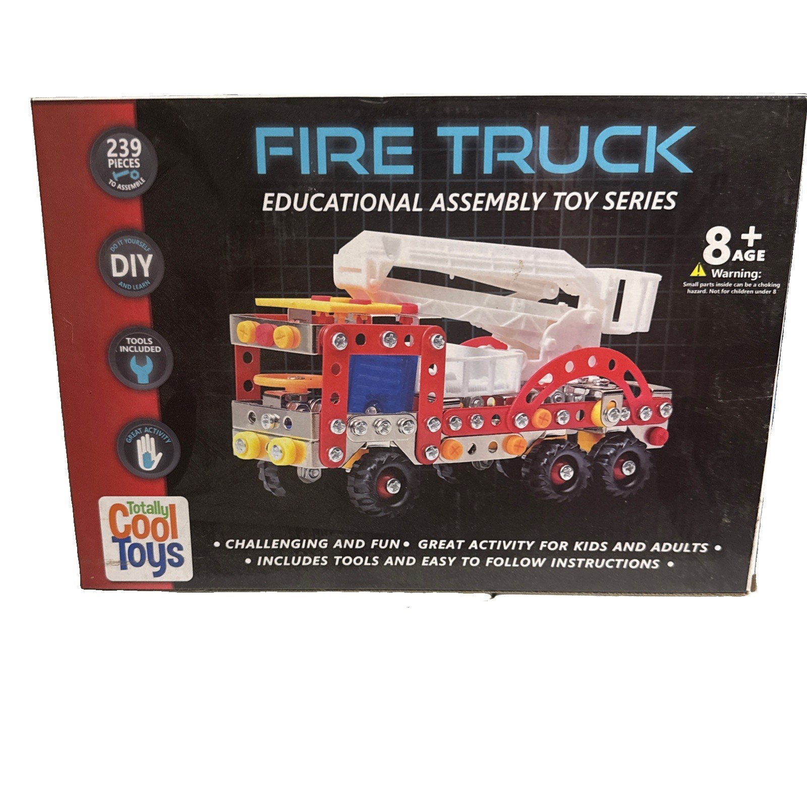 Totally Cool Toys Fire Truck Educational Metal DIY Building Kit 239 Pcs New
