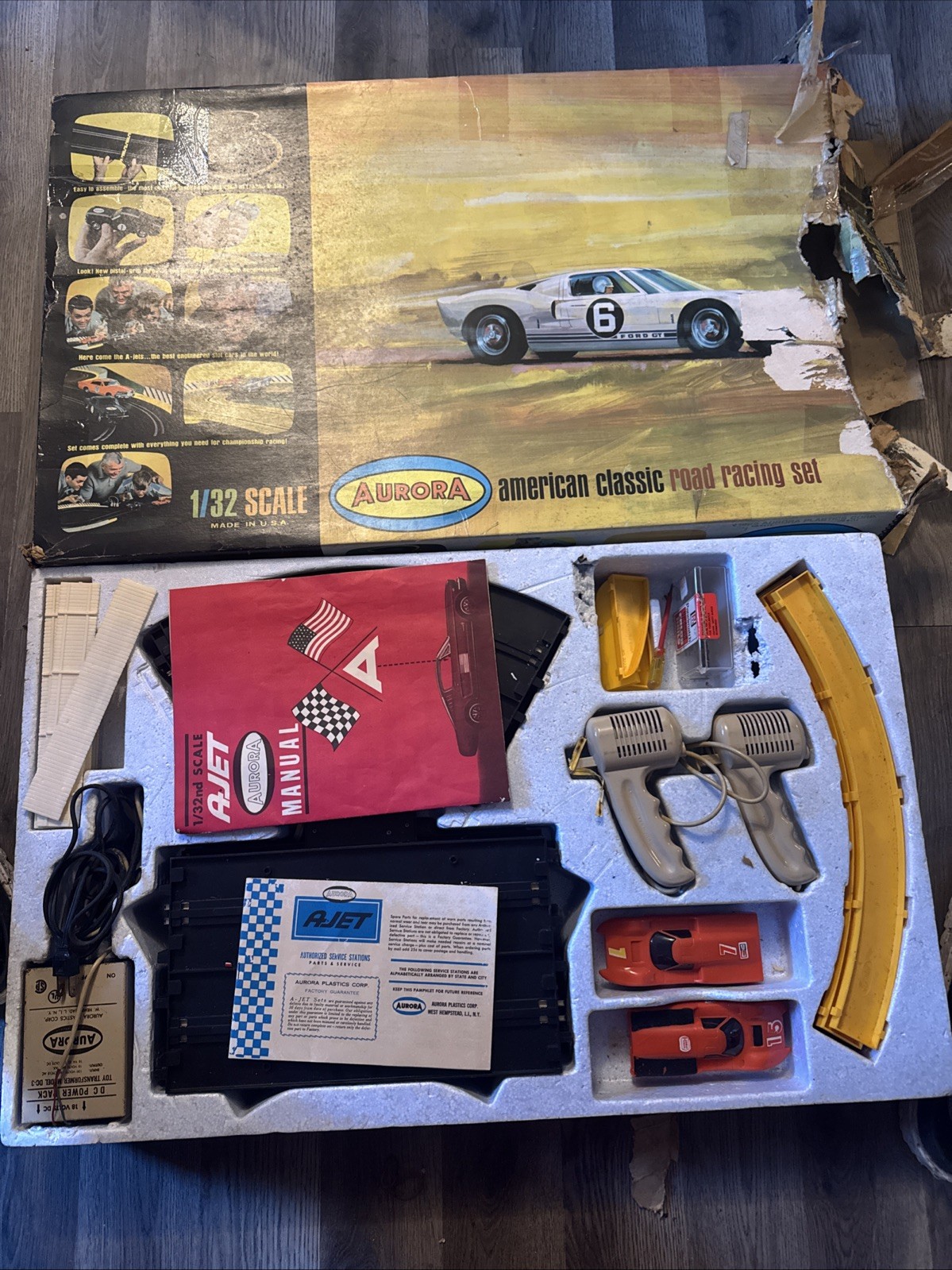 Aurora American Classic Car Set #3200/3995 With Cars Very Rare Nice VTG