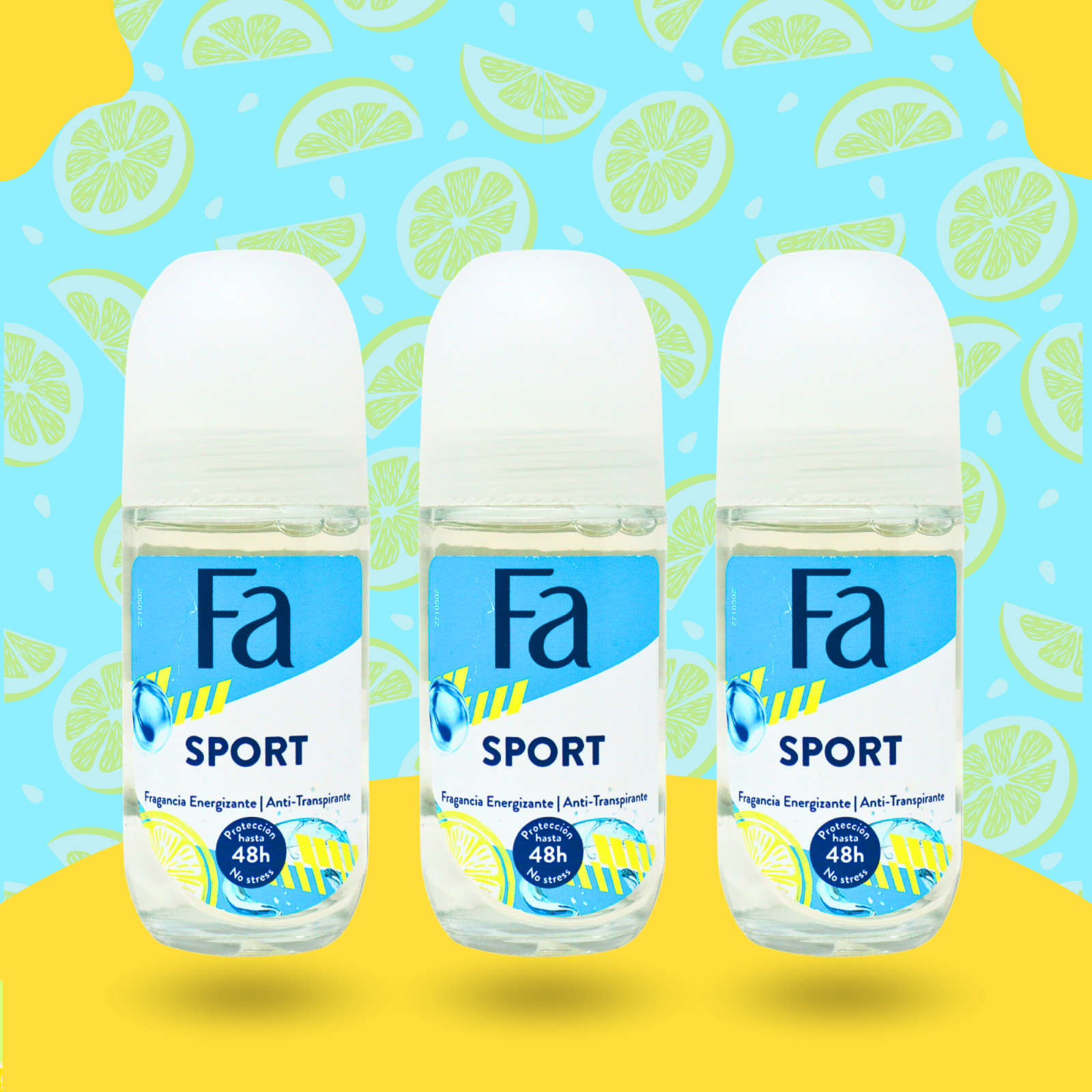 Fa Sport Roll On Anti-perspirant 48h Protection, 5 fl oz/50 ml (Pack of 3)