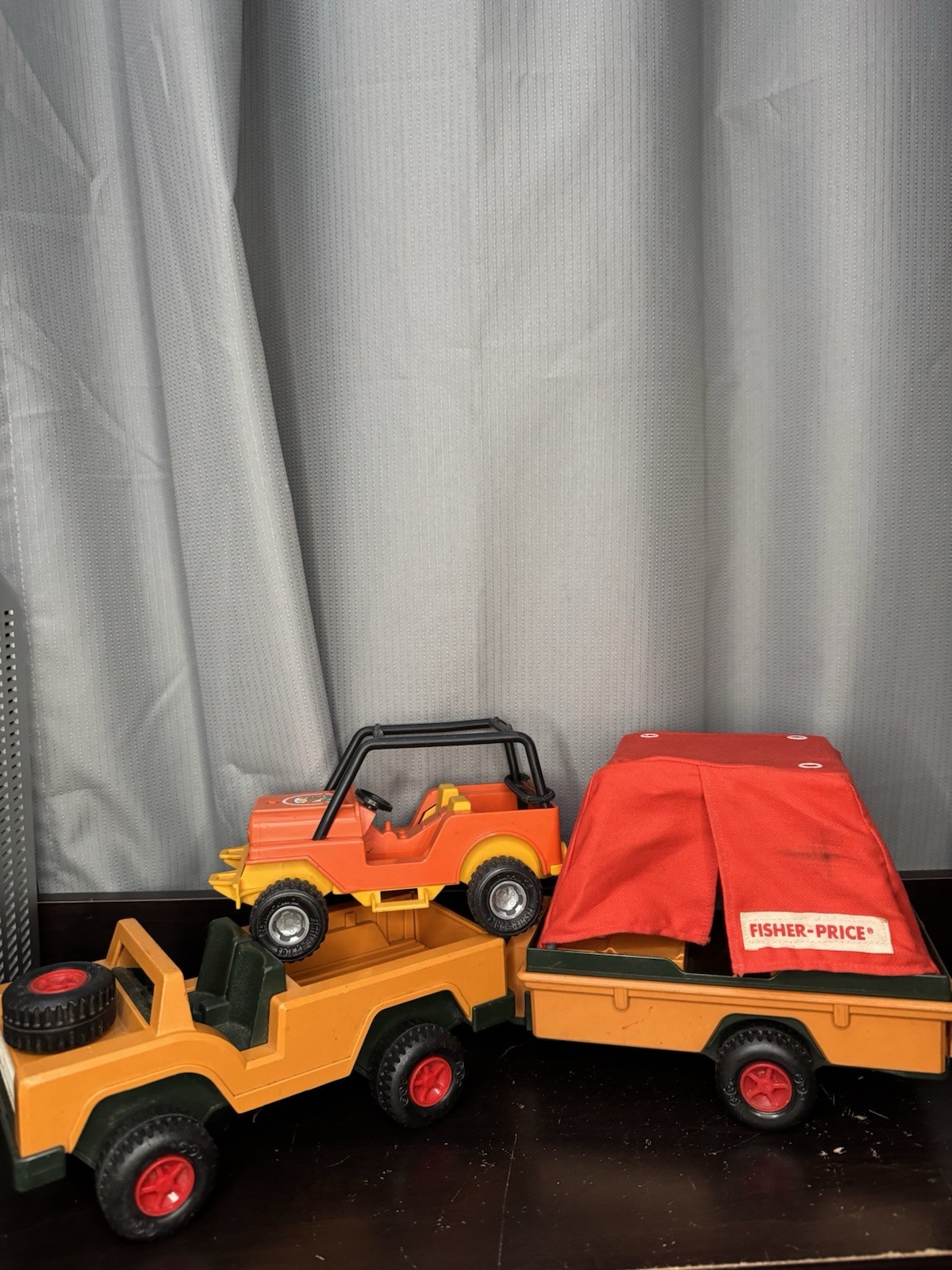 Fisher-Price Vintage 1975 Adventure People Safari #304 Jeep Trailer & Tent