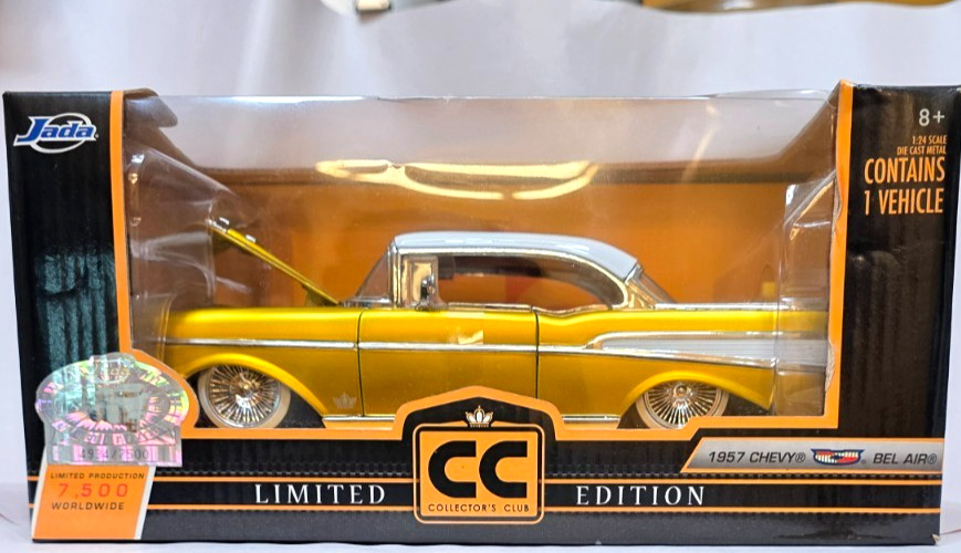 JADA COLLECTOR\'S CLUB LIMITED 1957 CHEVY BEL AIR COUPE, 1/24th Scale Gold