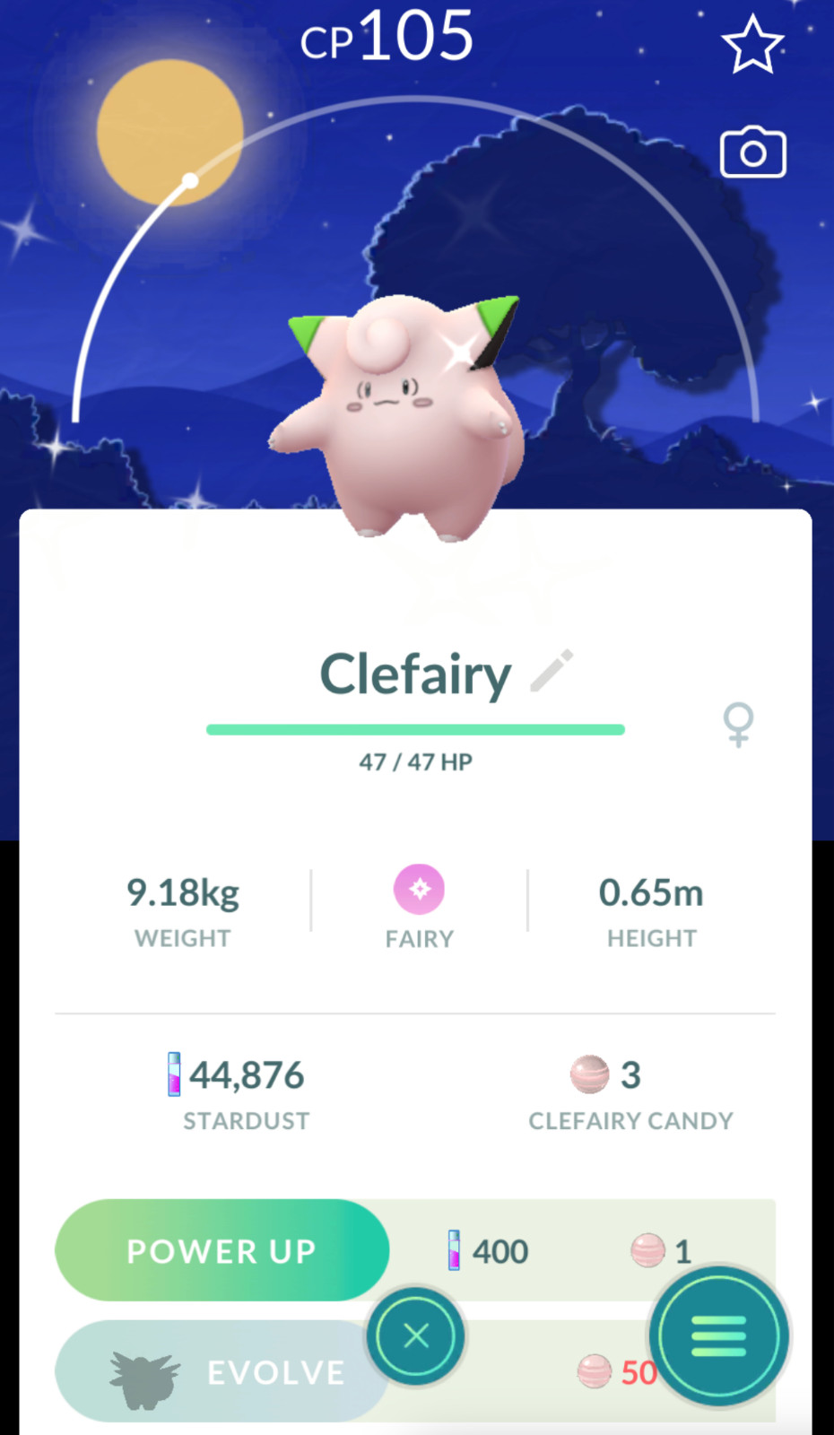 Pokémon Shiny Clefairy Dance Under the Moon Moonlight Background