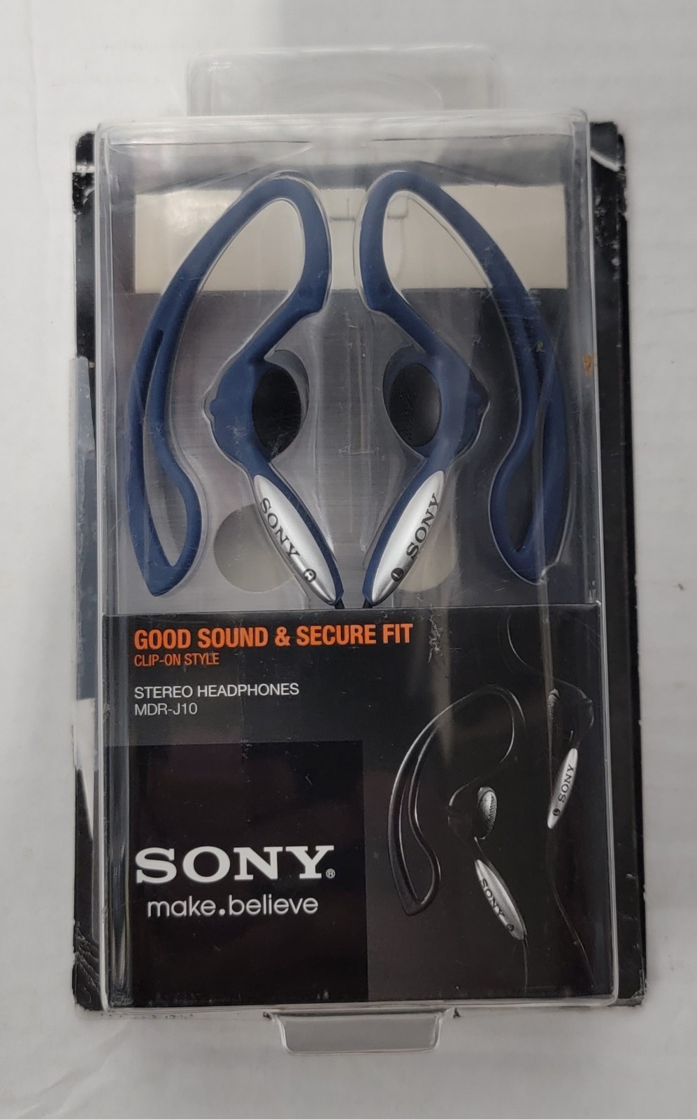 Vintage 2001 Sony MDR-J10 Vertical In Ear Clip On Headphones Blue Vintage 2001 Sony MDR-J10 Vertical In Ear Clip On Headphones Blue