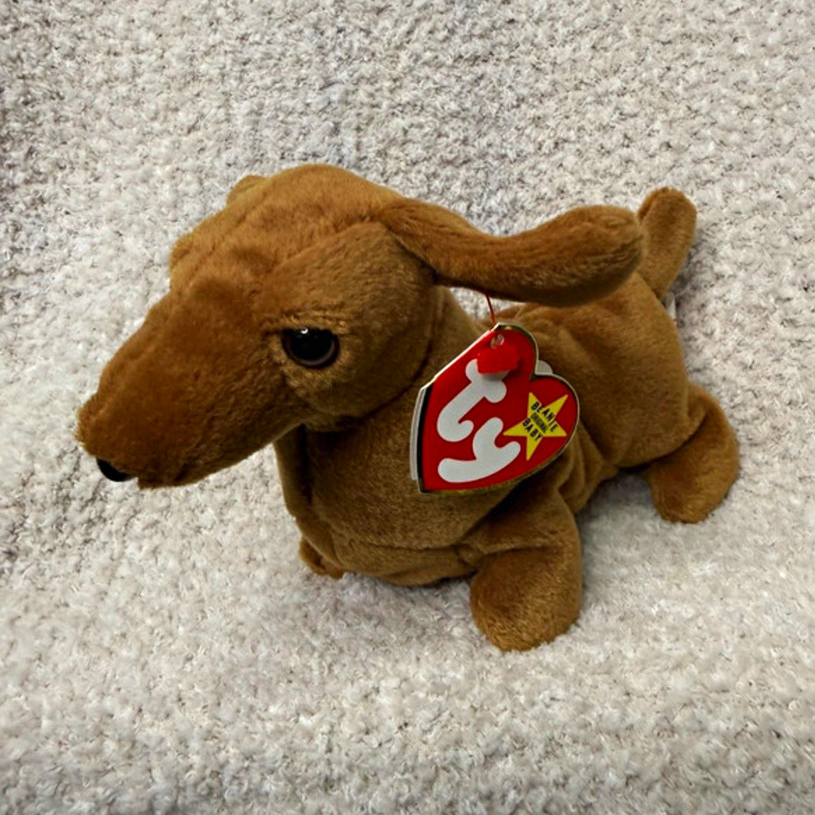 Vintage TY Beanie Baby WEENIE Dachshund Dog Plush 1995 Age 3+ (3-4 Years)