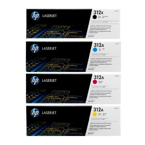HP 312X 312A LaserJet Toner Cartridge Set 4 Pack Black Cyan Magenta Yellow