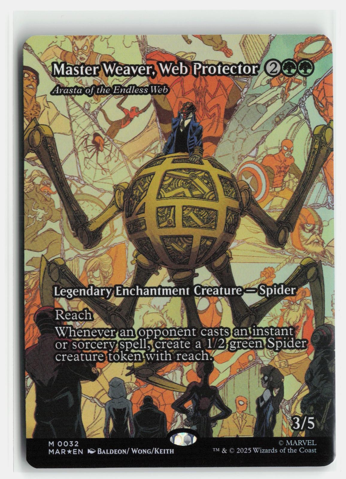 Master Weaver, Web Protector - Arasta (Borderless) 32 Marvel Universe Foil NM